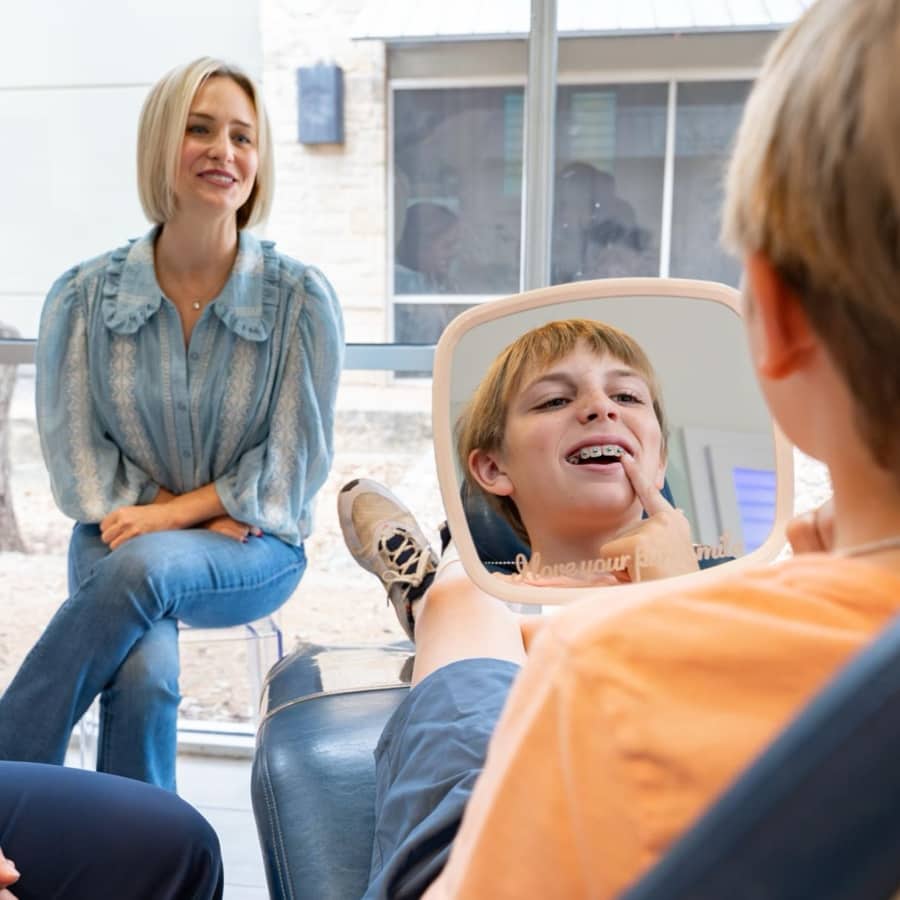 teenager smiling with braces